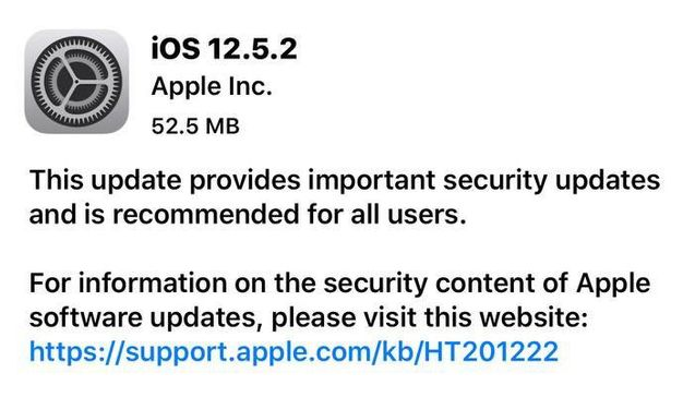 深州苹果手机维修分享iOS12.5.2发布，建议所有老苹果用户安装 